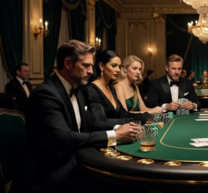 Elegáns kaszinó hangulatú pókeresemény asztalokkal és zsetonokkal