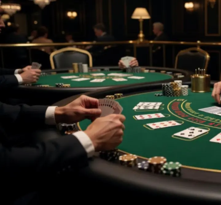 Megvilágított kaszinóasztalok profi beállításban és elegáns hangulattal