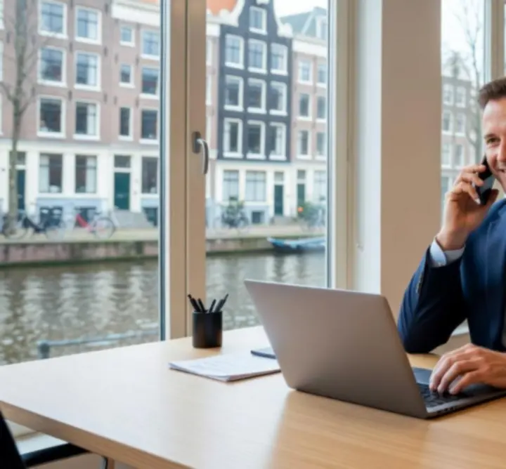 Zakelijke klant die contact heeft met schoonmaakdienst