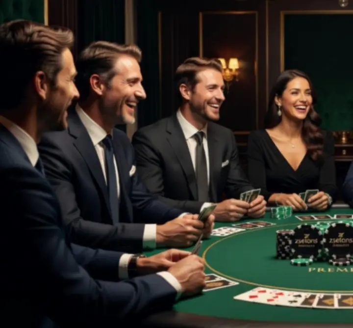 Mosolygó vendégek egy hangulatos póker esten