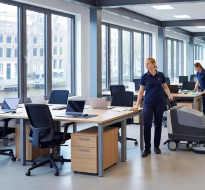 Schema van dagelijkse en periodieke schoonmaaktaken voor een groot kantoor